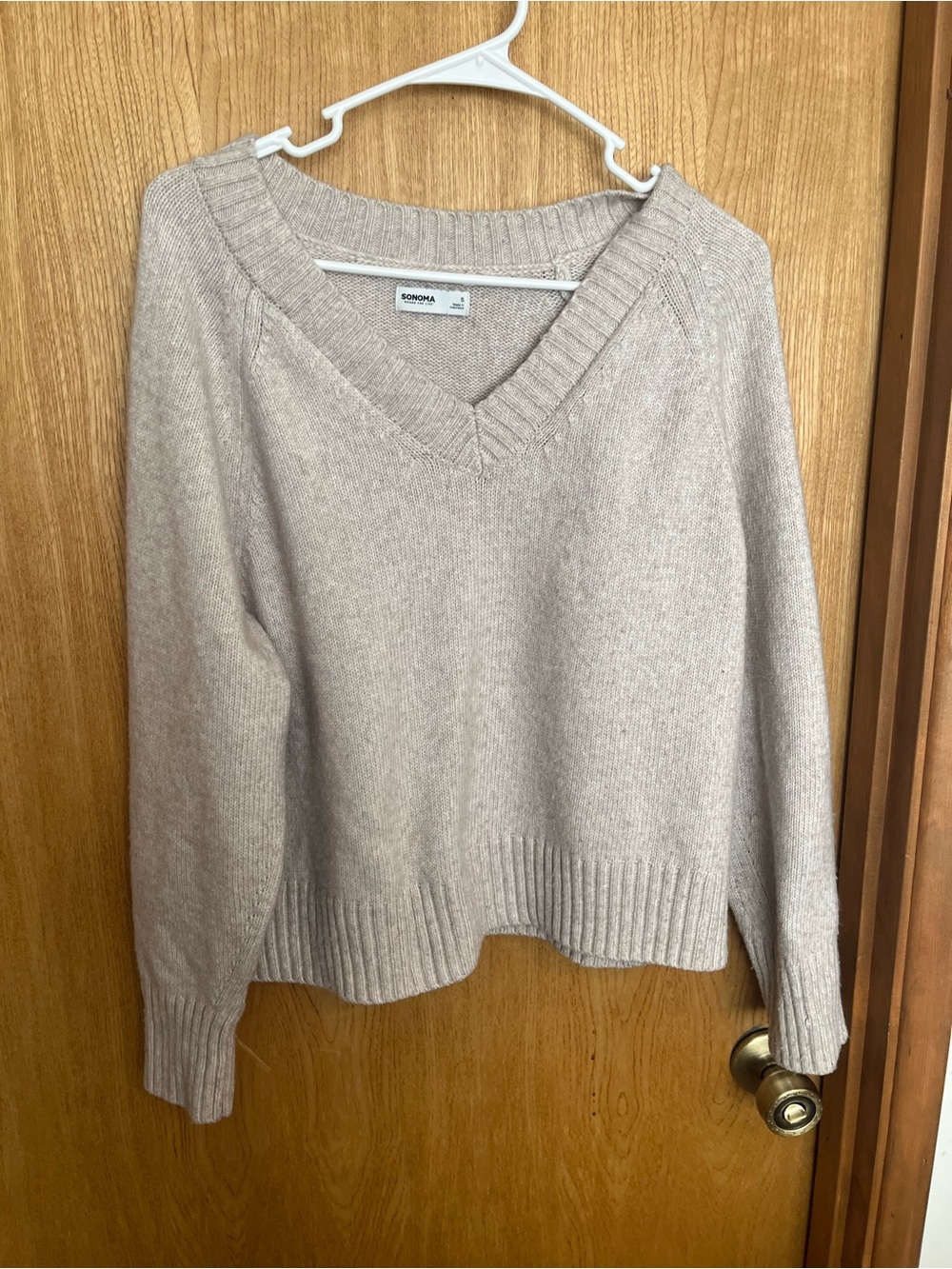 Sonoma V-Neck Women's Sweater in Light Beige